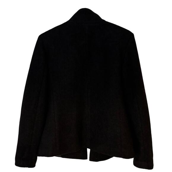 Talbots Wool Blend Hidden Snap Mandarin Collar Jacket | Black Size 6 - Picture 2 of 6